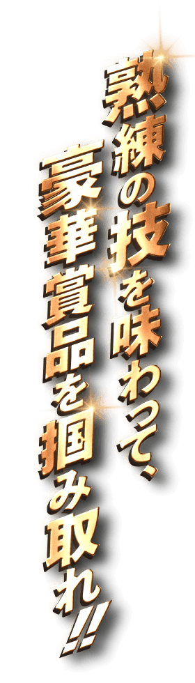 熟練の技を味わって豪華賞品を掴み取れ！！